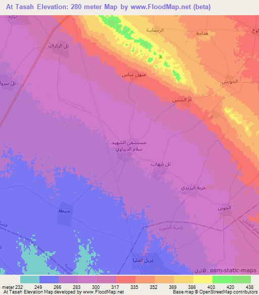 At Tasah,Iraq Elevation Map