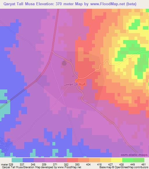 Qaryat Tall Musa,Iraq Elevation Map