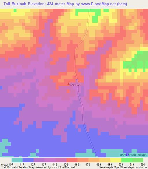 Tall Buzinah,Iraq Elevation Map