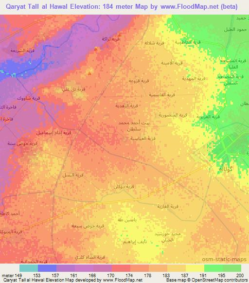 Qaryat Tall al Hawal,Iraq Elevation Map