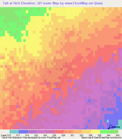 Tall al Ha'it,Iraq Elevation Map