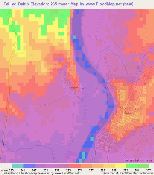 Tall ad Dahib,Iraq Elevation Map