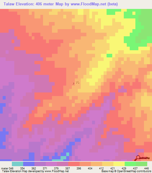 Talaw,Iraq Elevation Map