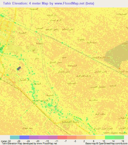 Tahir,Iraq Elevation Map