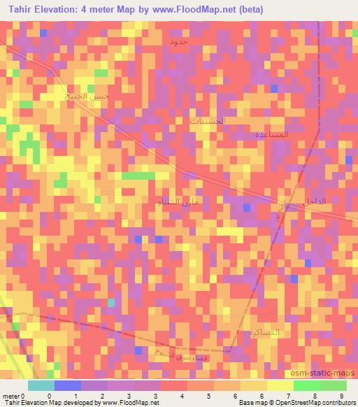 Tahir,Iraq Elevation Map