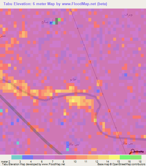 Tabu,Iraq Elevation Map