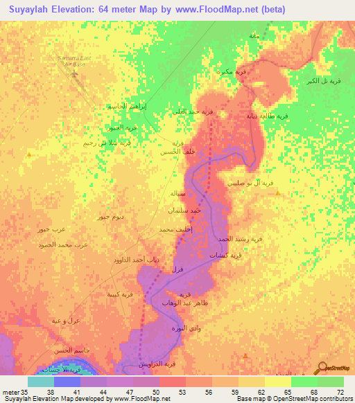 Suyaylah,Iraq Elevation Map