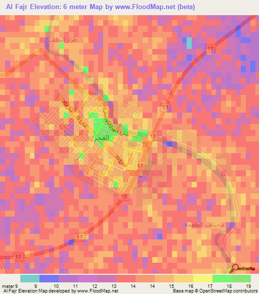 Al Fajr,Iraq Elevation Map