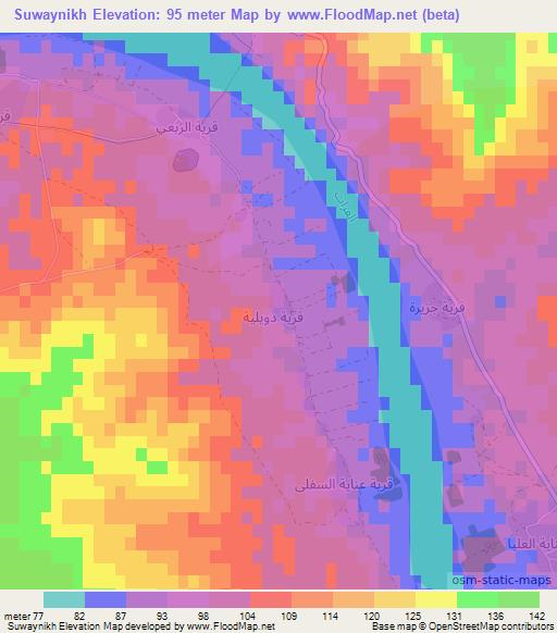 Suwaynikh,Iraq Elevation Map