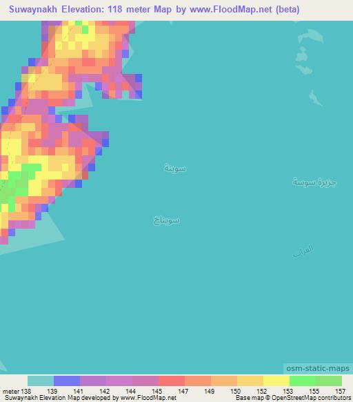 Suwaynakh,Iraq Elevation Map