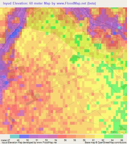 Isyud,Iraq Elevation Map