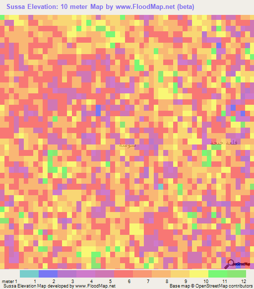Sussa,Iraq Elevation Map