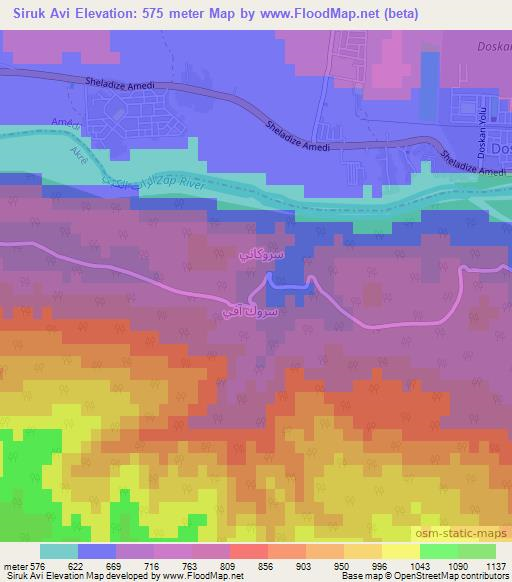 Siruk Avi,Iraq Elevation Map