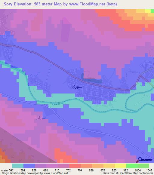 Sory,Iraq Elevation Map