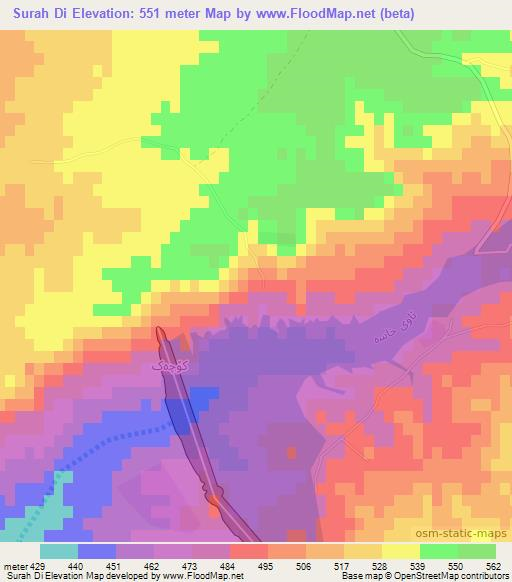 Surah Di,Iraq Elevation Map