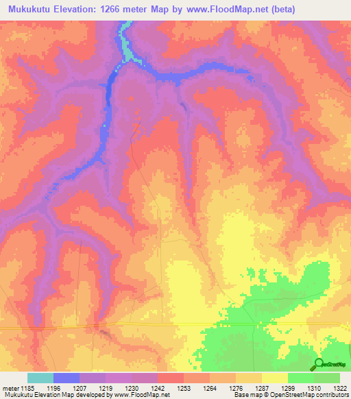 Mukukutu,Zambia Elevation Map