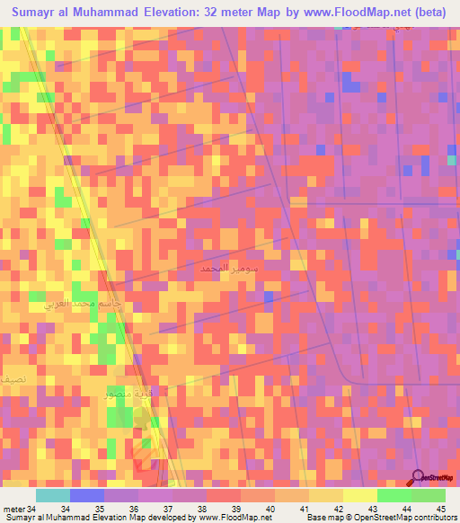 Sumayr al Muhammad,Iraq Elevation Map