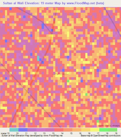 Sultan al Wali,Iraq Elevation Map