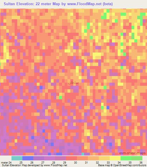 Sultan,Iraq Elevation Map
