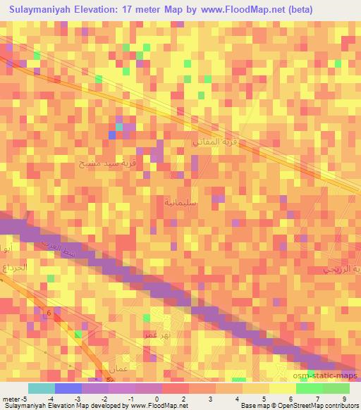 Sulaymaniyah,Iraq Elevation Map