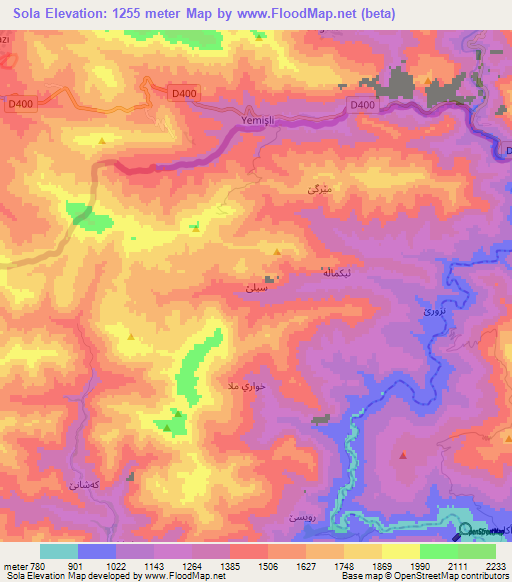 Sola,Iraq Elevation Map