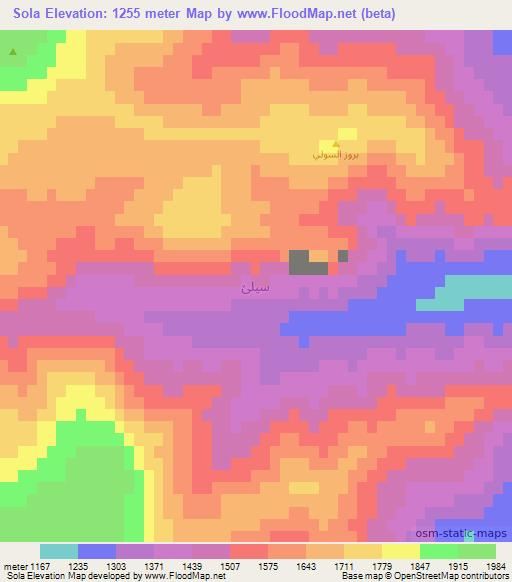 Sola,Iraq Elevation Map