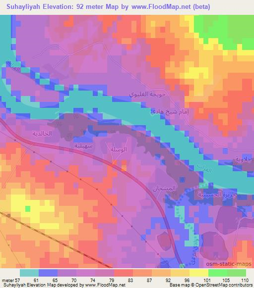 Suhayliyah,Iraq Elevation Map