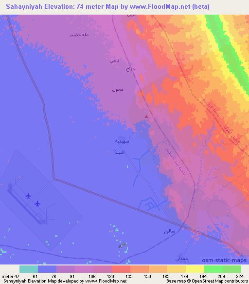 Sahayniyah,Iraq Elevation Map