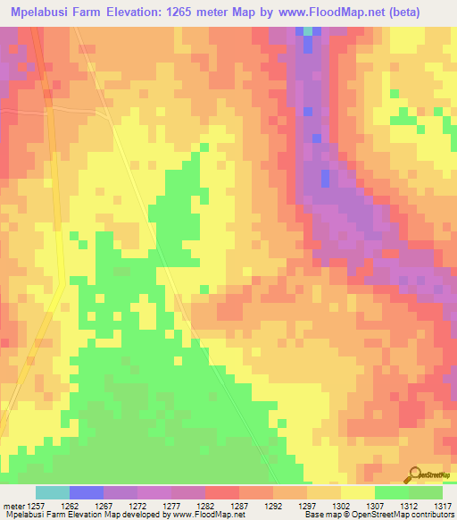 Mpelabusi Farm,Zambia Elevation Map