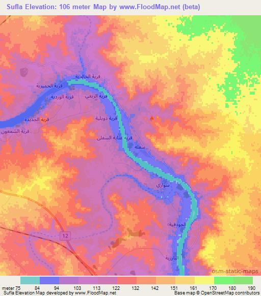 Sufla,Iraq Elevation Map