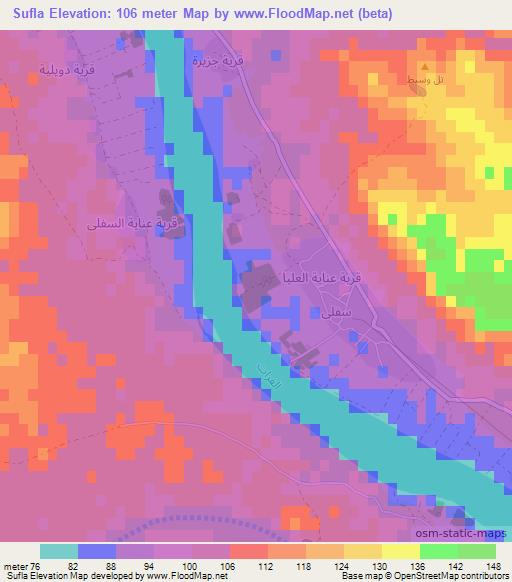 Sufla,Iraq Elevation Map