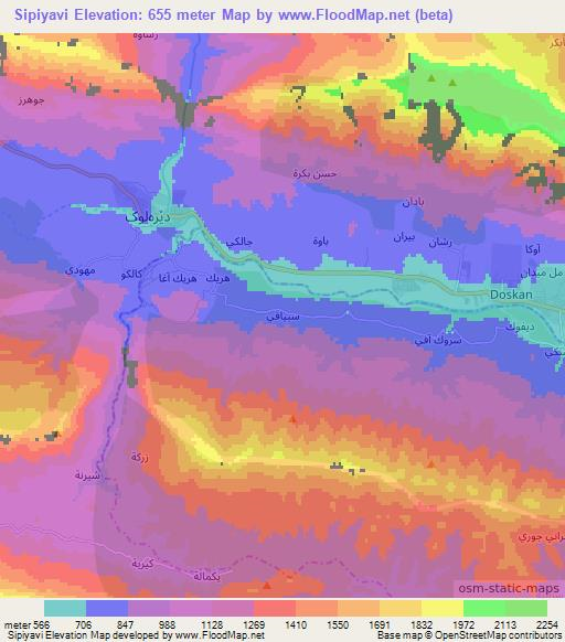 Sipiyavi,Iraq Elevation Map