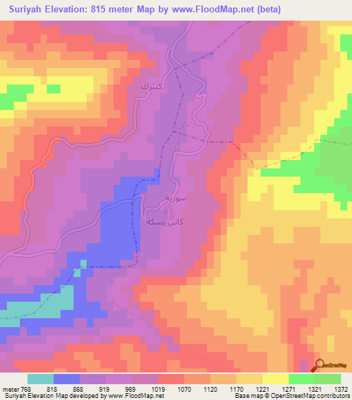 Suriyah,Iraq Elevation Map