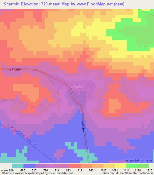 Sharmin,Iraq Elevation Map