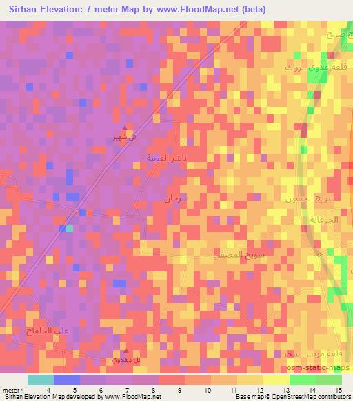 Sirhan,Iraq Elevation Map