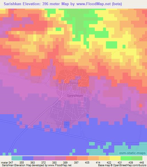 Sarishkan,Iraq Elevation Map