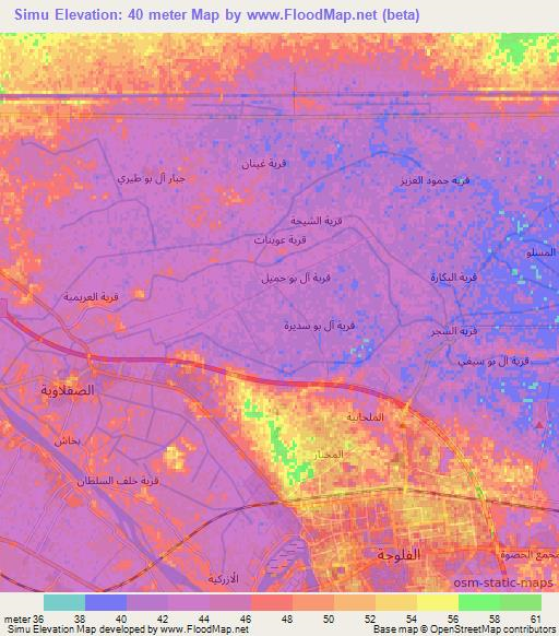 Simu,Iraq Elevation Map