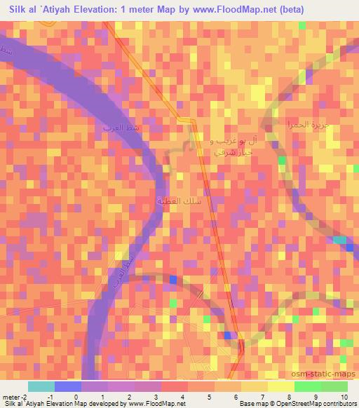 Silk al `Atiyah,Iraq Elevation Map