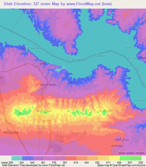 Silah,Iraq Elevation Map