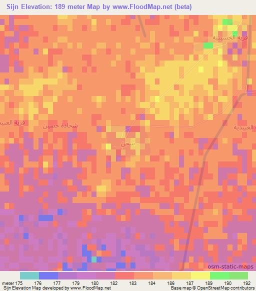 Sijn,Iraq Elevation Map