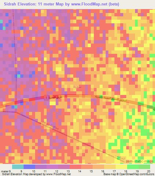 Sidrah,Iraq Elevation Map