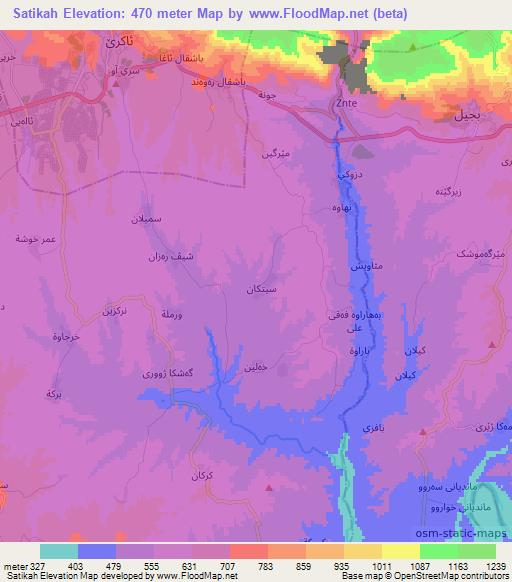 Satikah,Iraq Elevation Map