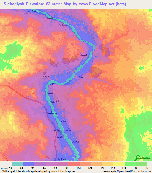 Sidhadiyah,Iraq Elevation Map