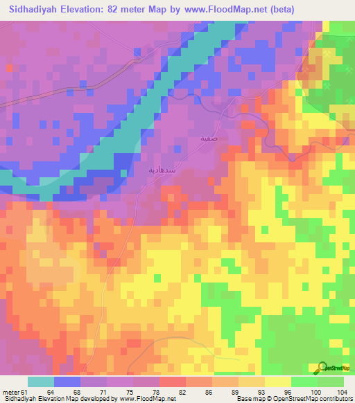 Sidhadiyah,Iraq Elevation Map