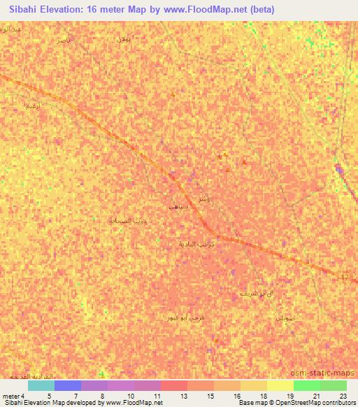 Sibahi,Iraq Elevation Map