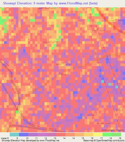 Shuwayt,Iraq Elevation Map