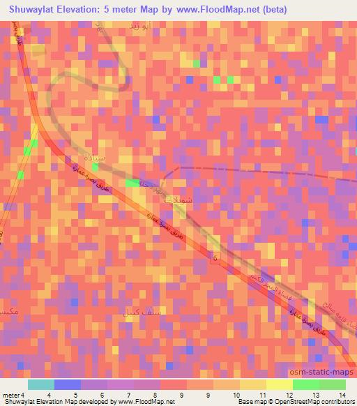 Shuwaylat,Iraq Elevation Map