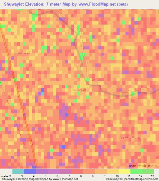 Shuwaylat,Iraq Elevation Map