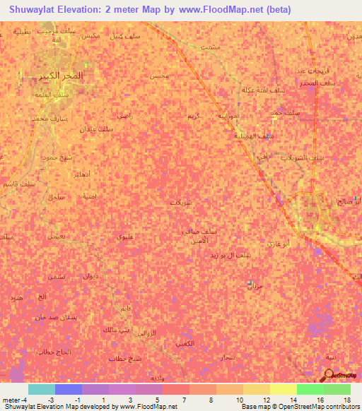 Shuwaylat,Iraq Elevation Map