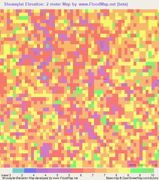 Shuwaylat,Iraq Elevation Map